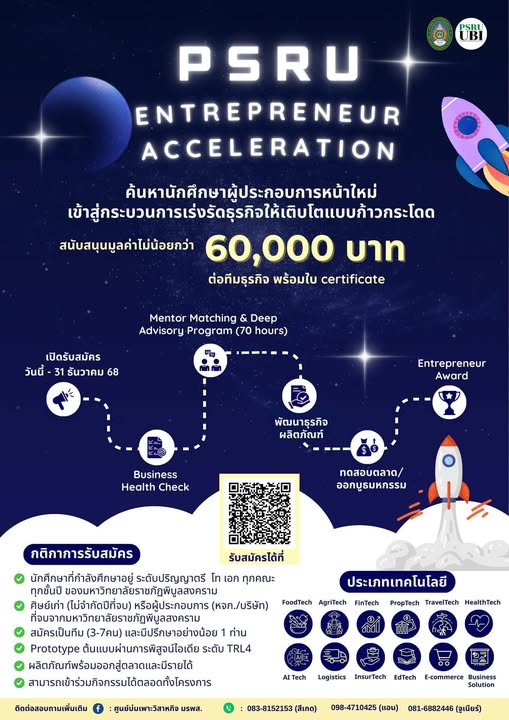 เปลี่ยน “สินค้า” ให้เป็น “ธุรกิจ” PSRU UBI ชวนคุณมาอัปเกรดผลิตภัณฑ์ พร้อมลงสนามจริงกับกูรูตัวท็อป นักศึกษาคนไหน? ที่มีผลิตภัณฑ์อยู่ในมือแต่ยังไม่รู้จะไปต่อทางไหน หรืออยากสัมผัสโลกของนักธุรกิจตัวจริง?