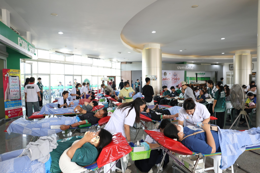 มหาวิทยาลัยราชภัฏพิบูลสงคราม สานต่อพลังการให้ที่ยิ่งใหญ่! ยอดบริจาคโลหิต 122,400 ซีซี ในโครงการ “Give Blood Now ให้เลือด ให้ได้ ให้เลย” ต่อลมหายใจผู้ป่วย